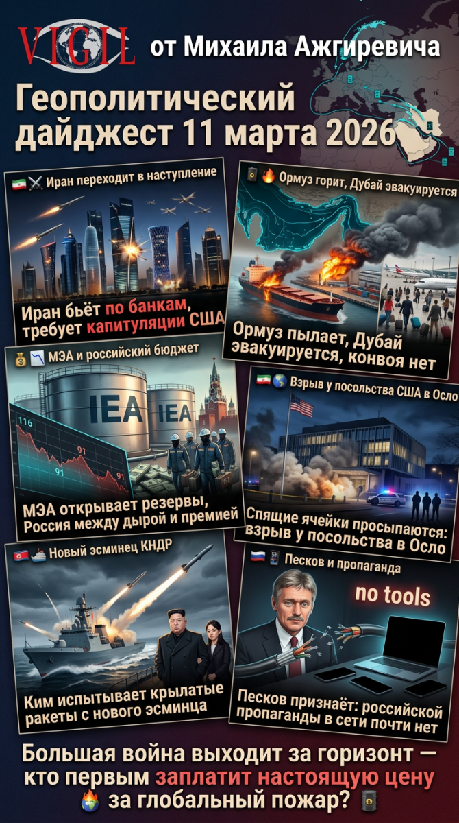 Геополитический дайджест от Михаила Ажгиревича за 11 марта 2026, vigiljournal.com