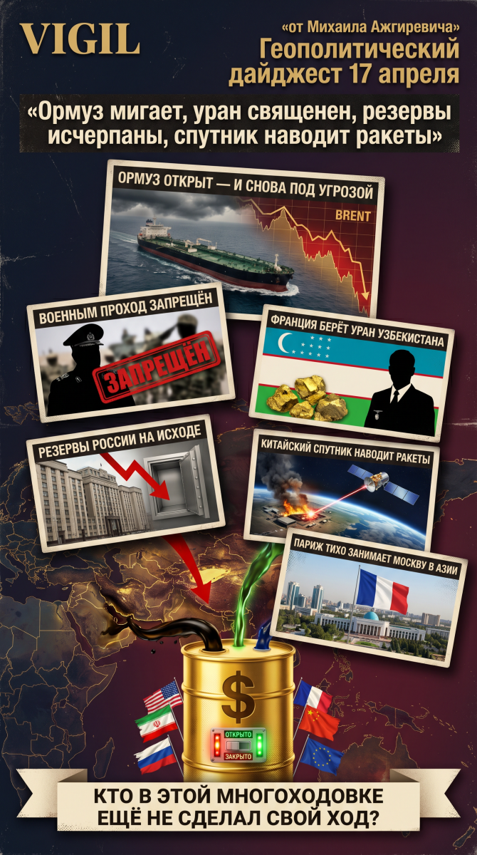 Геополитический дайджест от Михаила Ажгиревича за 17 апреля 2026!