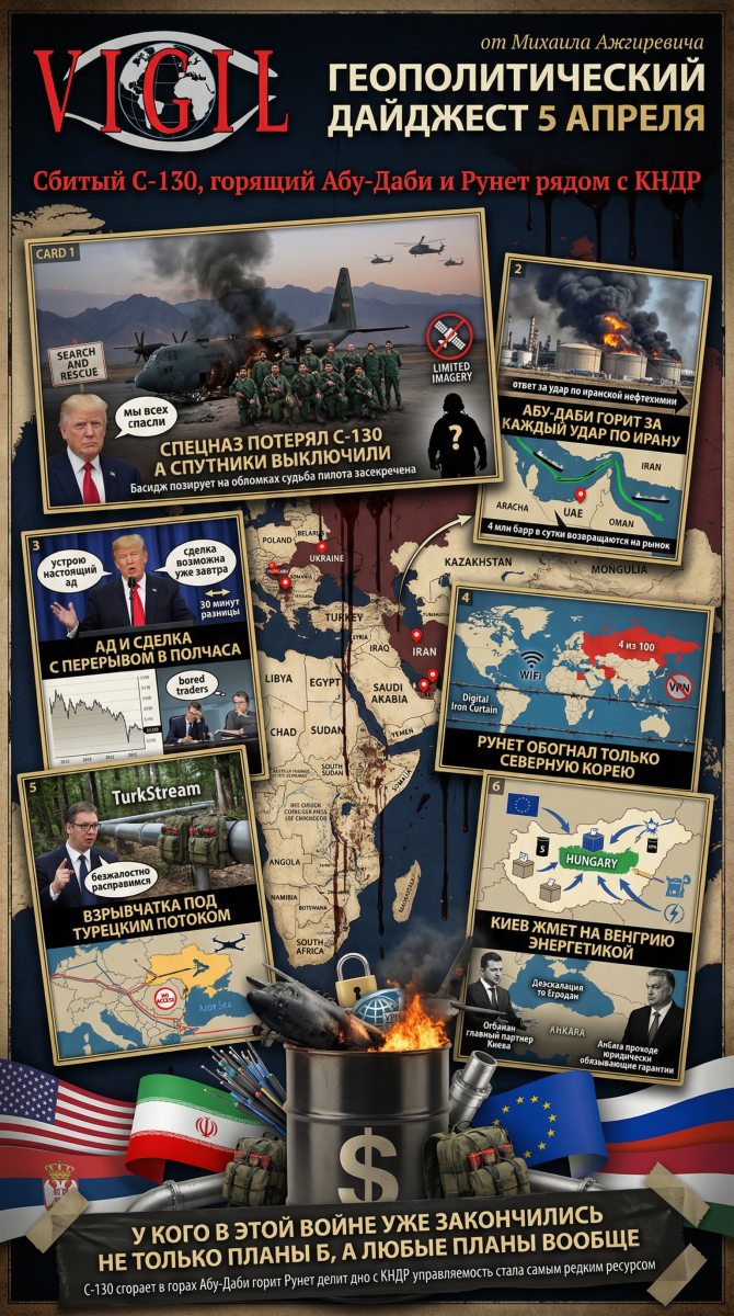 Геополитический дайджест от Михаила Ажгиревича за 5 апреля 2026!